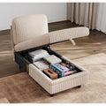 LINSY HOME Sleeper Sofa Set Accessories, Storage Seat Sofa (Beige, Storage Chaise)